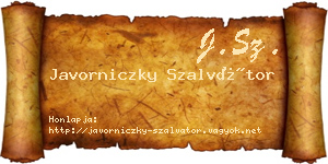 Javorniczky Szalvátor névjegykártya